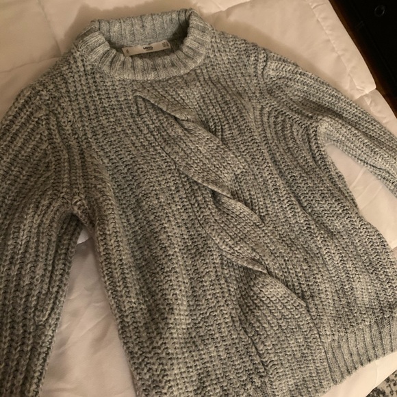 MANGO Cable-knit sweater- Gray- Small - Picture 3 of 3